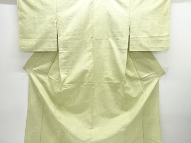 JAPANESE KIMONO / ANTIQUE HITOE KIMONO / SILK / TOKAMACHI TSUMUGI / WOVEN ABSTRACT PATTERN